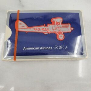 Vintage American Airlines DH-4 U.S. Mail Playing Cards Factory Sealed Blue Box
